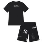 Boys Black Logo Shorts Set, 2, hi-res