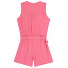 Girls Pink Pleated Playsuit, 1, hi-res