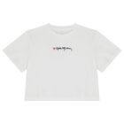 Girls White Logo T-Shirt, 1, hi-res