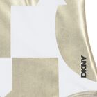 Girls White & Gold Logo Swimsuit, 1, hi-res
