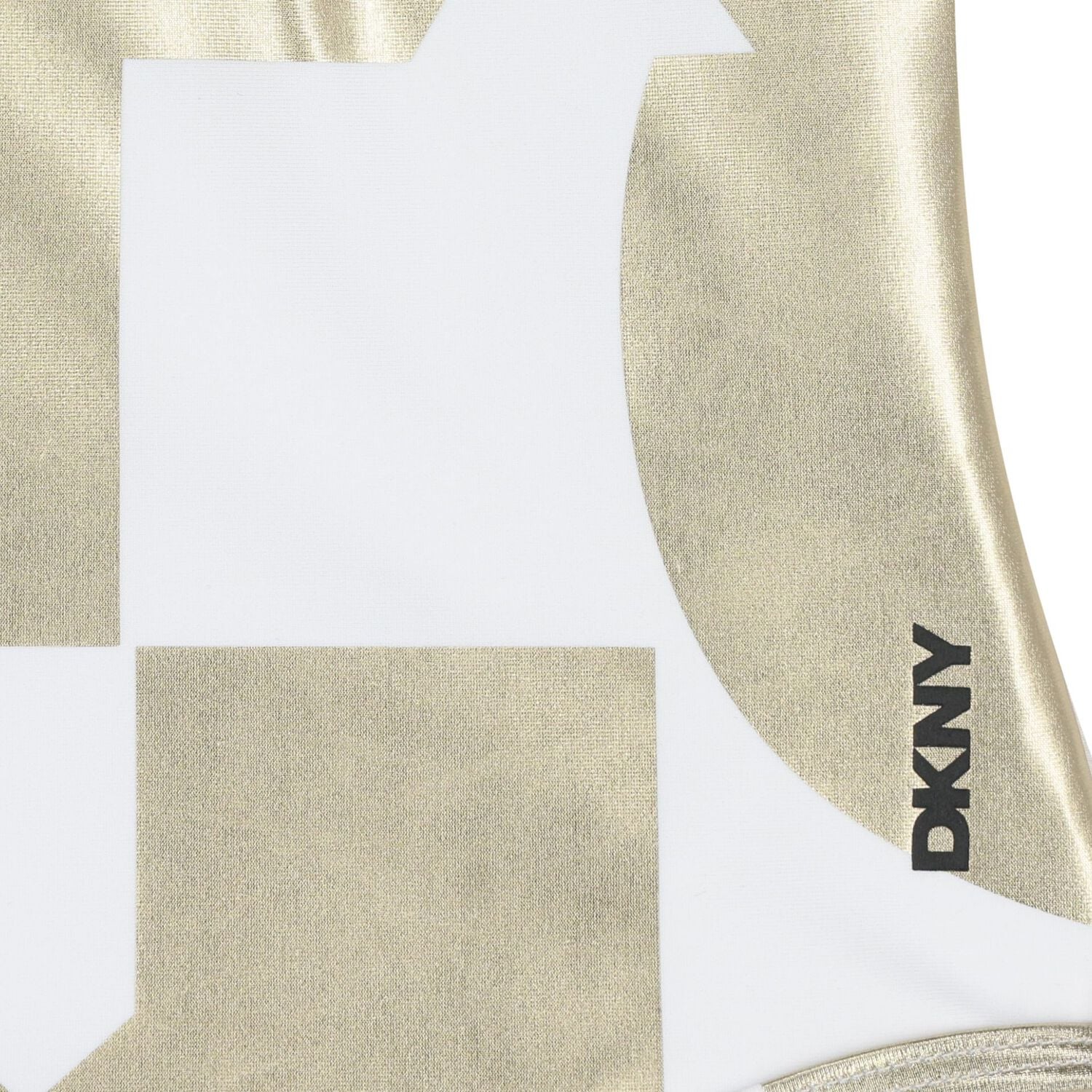 Girls White & Gold Logo Swimsuit, 1, hi-res