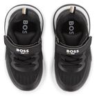 Boys Black Logo Trainers, 1, hi-res