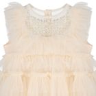 Baby Girls Ivory Tiered Tulle Dress Set, 1, hi-res