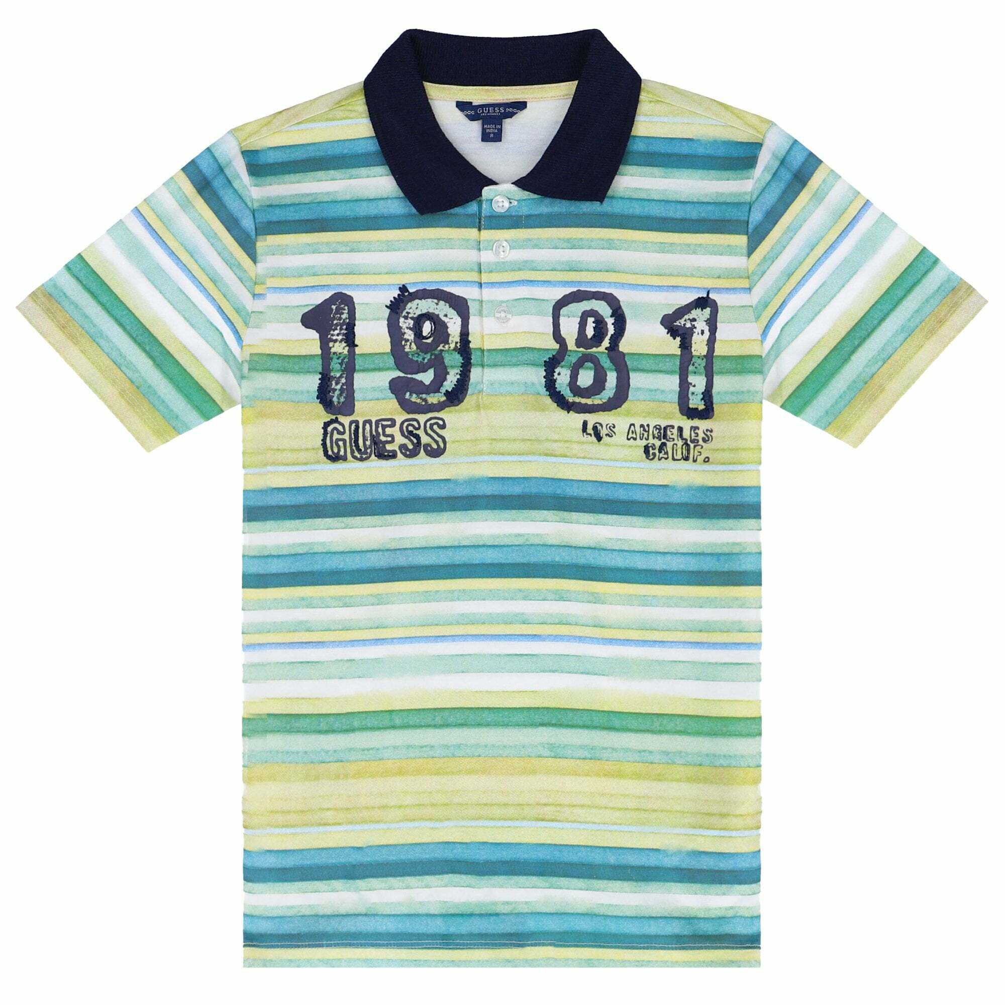 Rainbow striped guess store shirt