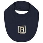 Baby Boys Navy Blue & Gold Babygrow Gift Set , 2, hi-res