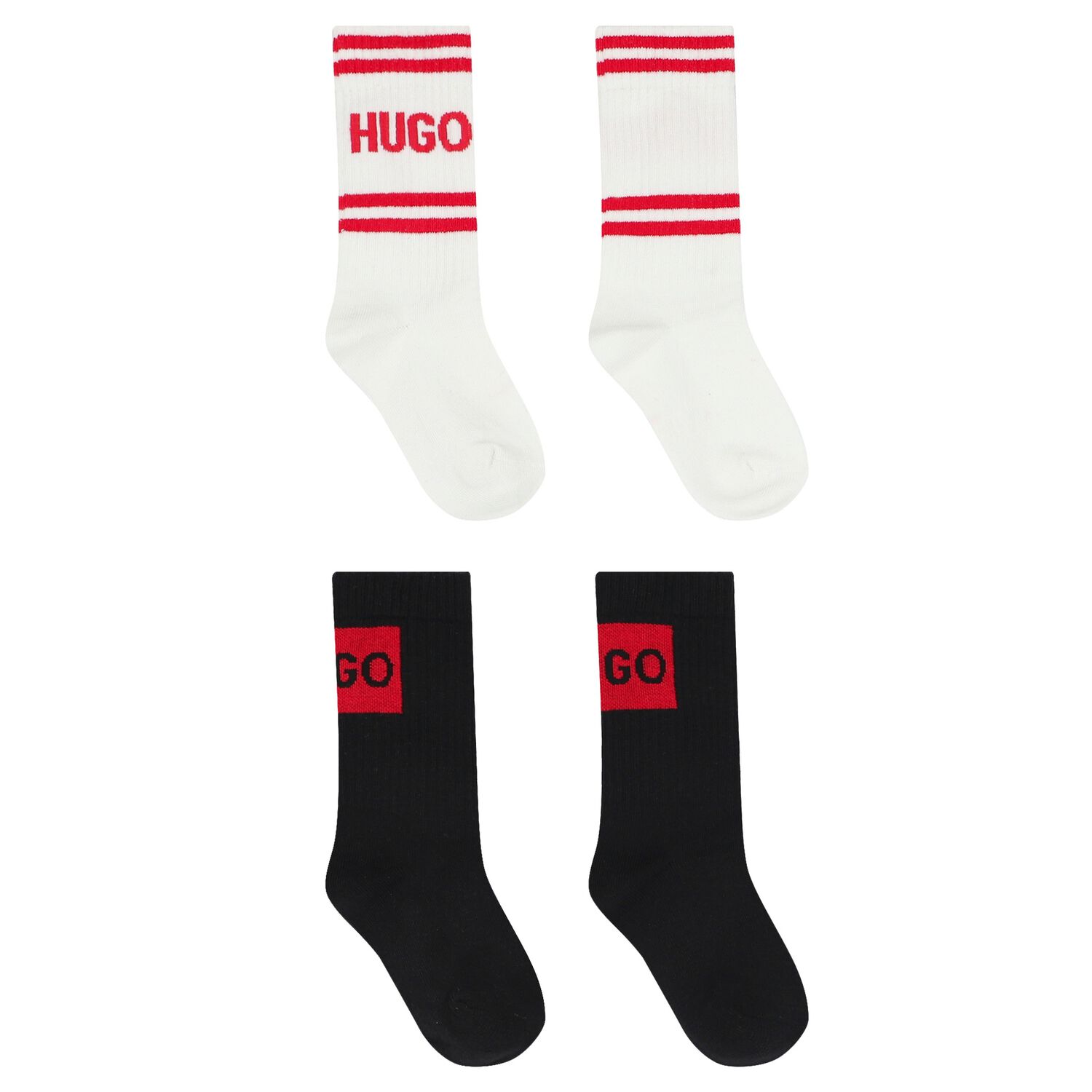 White & Black Logo Socks ( 2 Pack ), 1, hi-res image number null