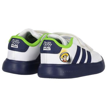 Boys White & Navy Blue Buzz Lightyear Trainers