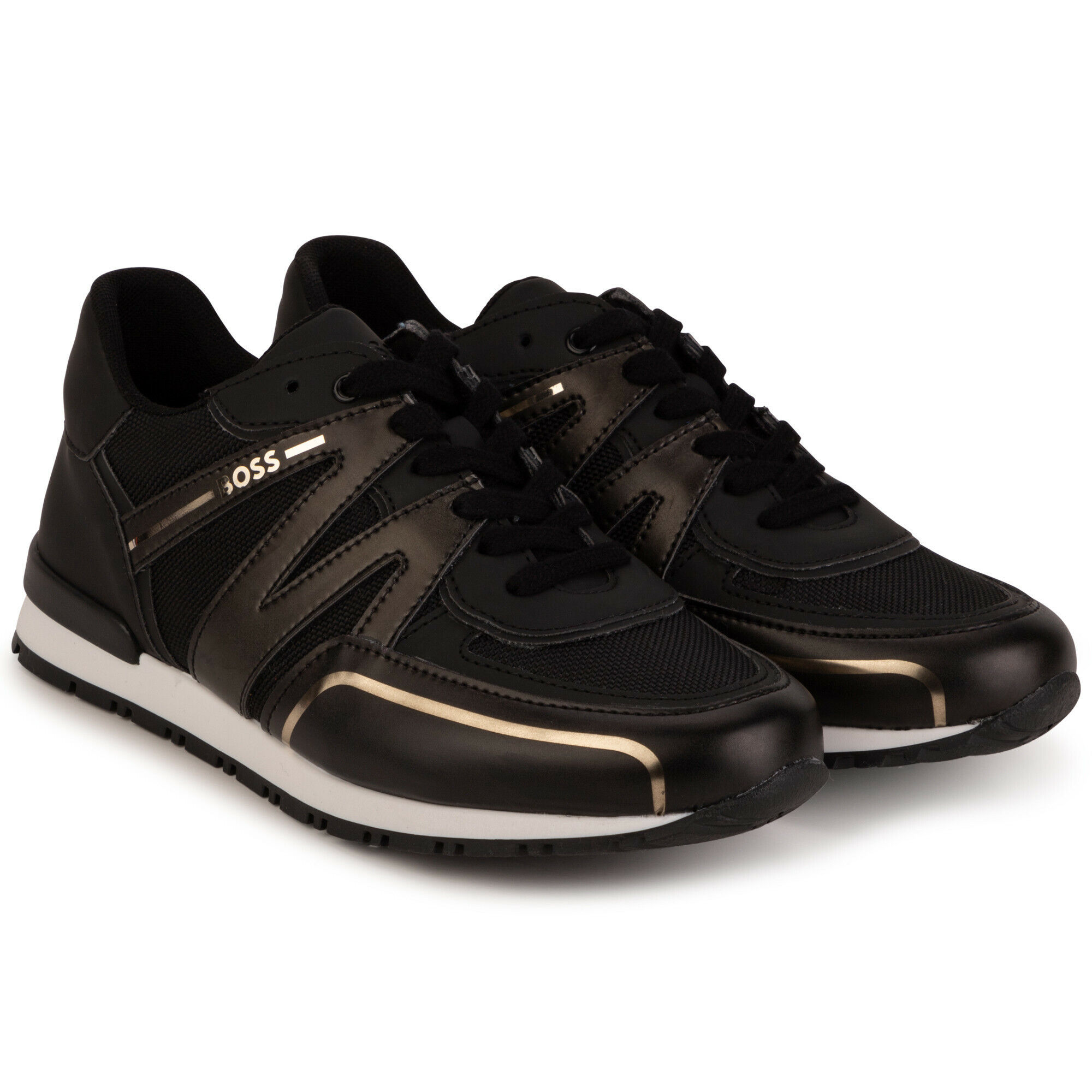 Boys black and gold trainers clearance