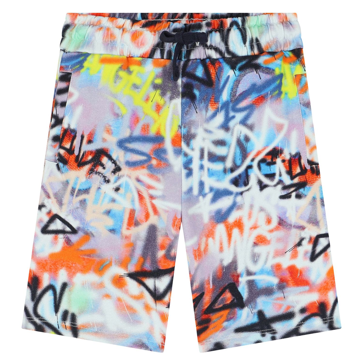 Graffiti Logo Patterned Shorts, 1, hi-res image number null