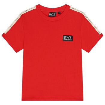 تيشيرت اولاد بالشعار باللون البرتقالى 