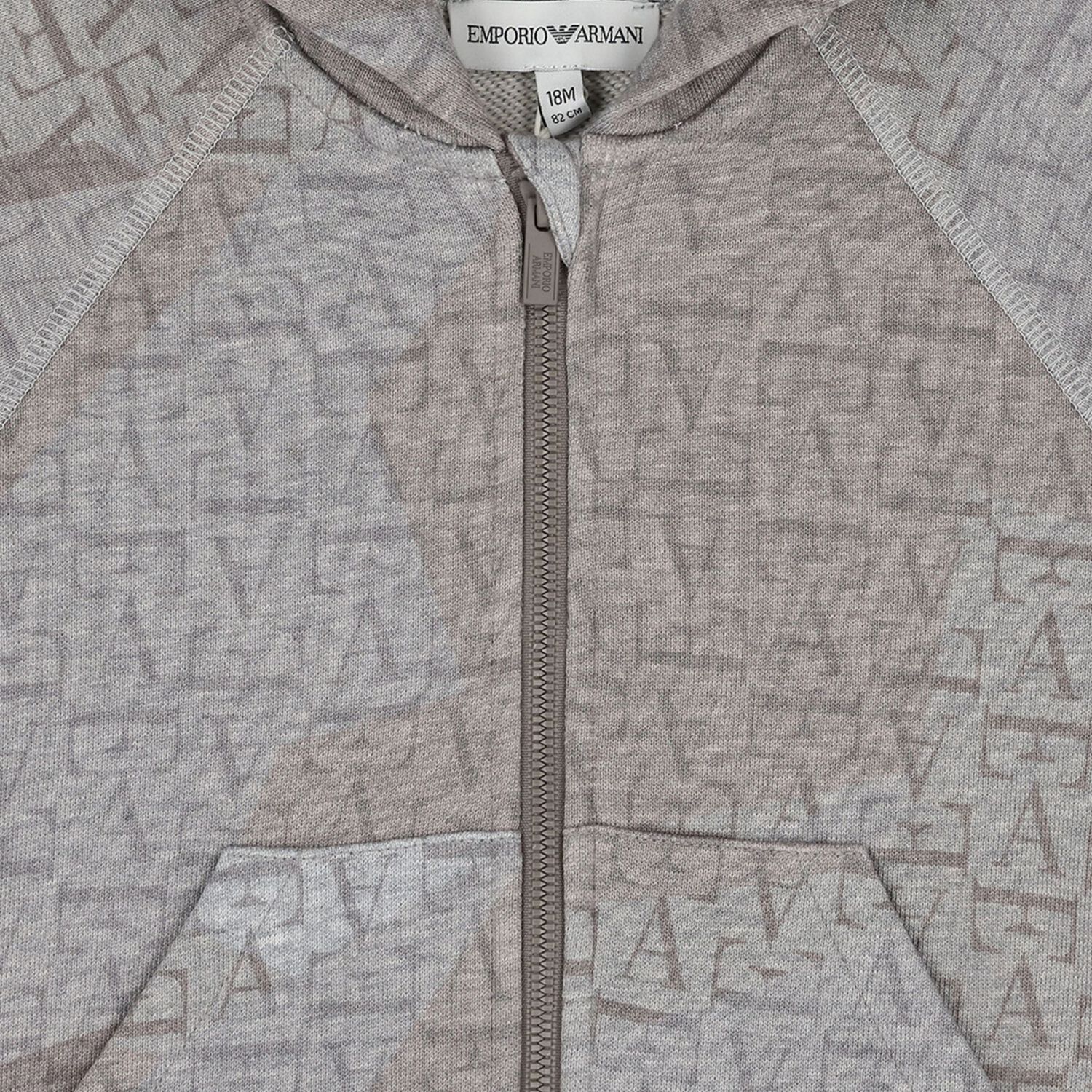 Younger Boys Grey & Beige Logo Tracksuit, 2, hi-res