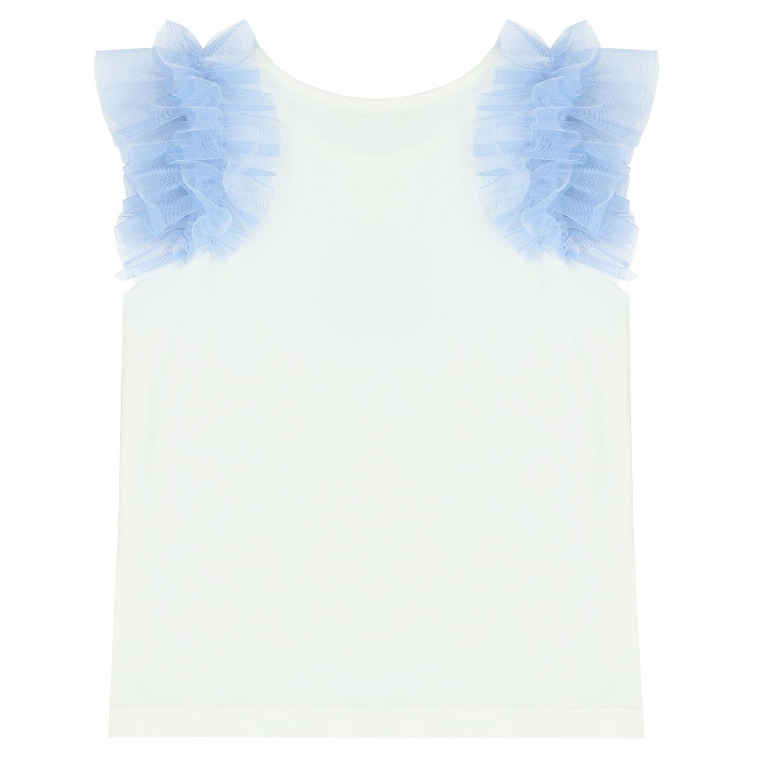 Girls White & Blue Floral Skirt Set, 1, hi-res image number null