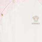 Baby Girls White & Pink Barocco Babygrow, 2, hi-res