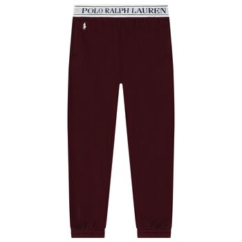 Girls Burgundy Logo Joggers