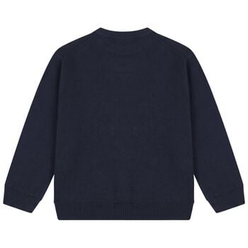 Boys Navy Blue Knitted Jumper