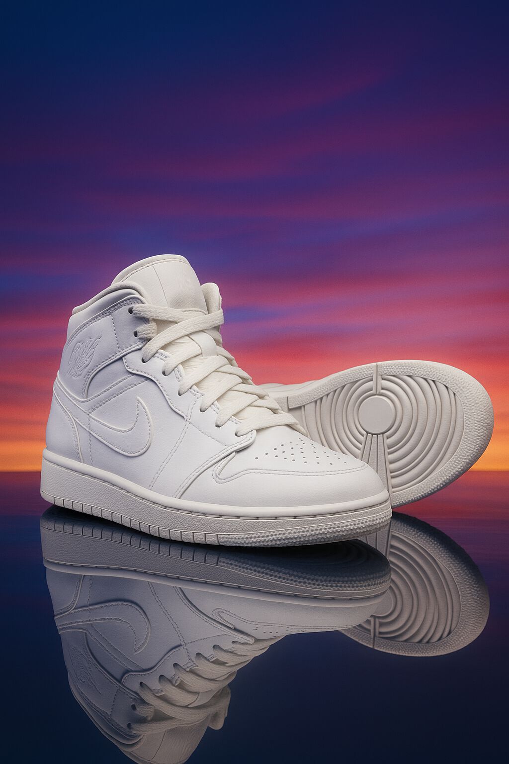 Nike Kids White Air Jordan 1 Mid Trainers | Junior Couture USA
