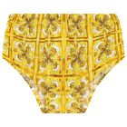 Baby Girls White & Yellow Majolica Dress Set, 1, hi-res