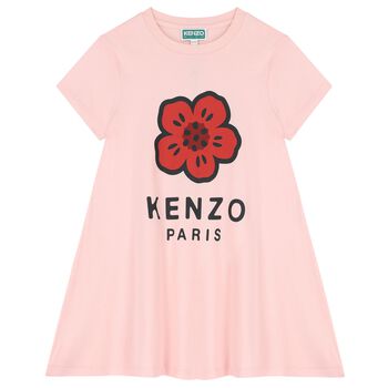 Girls Pink Boke Flower Dress