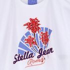Girls White Printed T-Shirt, 1, hi-res