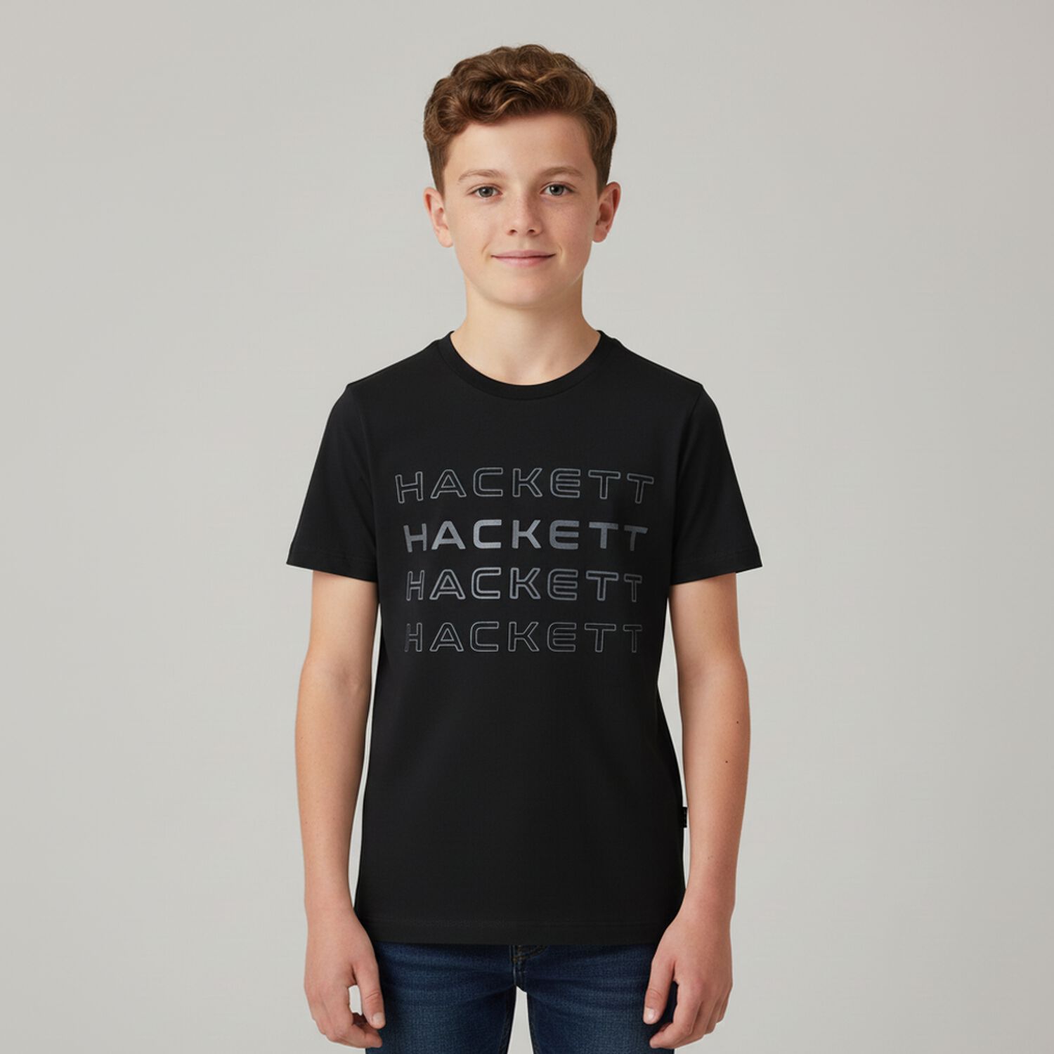 Boys Black Logo T-Shirt, 2, hi-res image number null