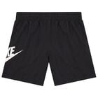 Boys Black Logo Shorts, 1, hi-res