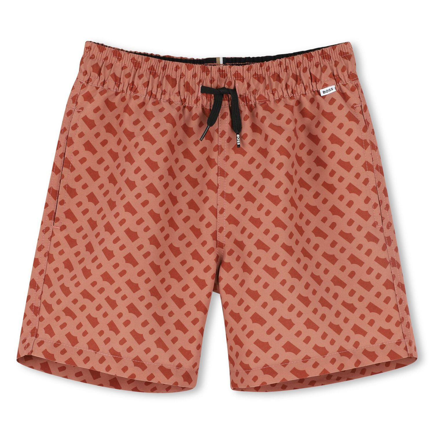 Boys Rust Orange Logo Swim Shorts, 1, hi-res image number null