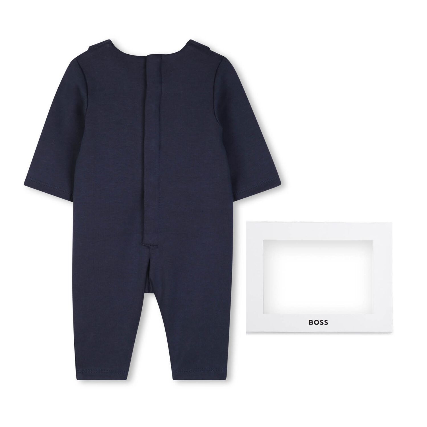 Baby Boys Navy Blue Romper Suit, 1, hi-res
