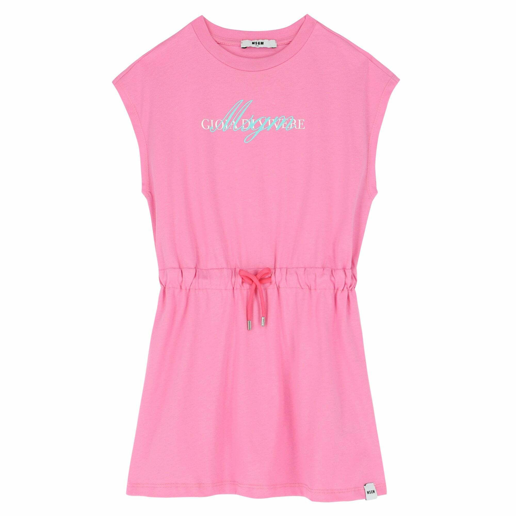 MSGM Girls Pink Logo Dress | Junior Couture USA