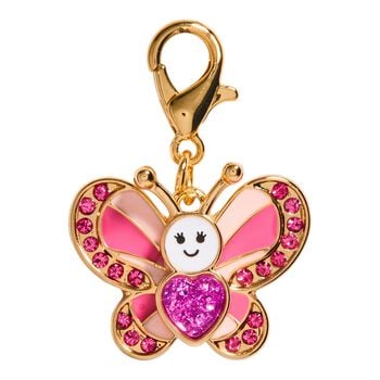 Girls Gold & Purple Butterfly Charm