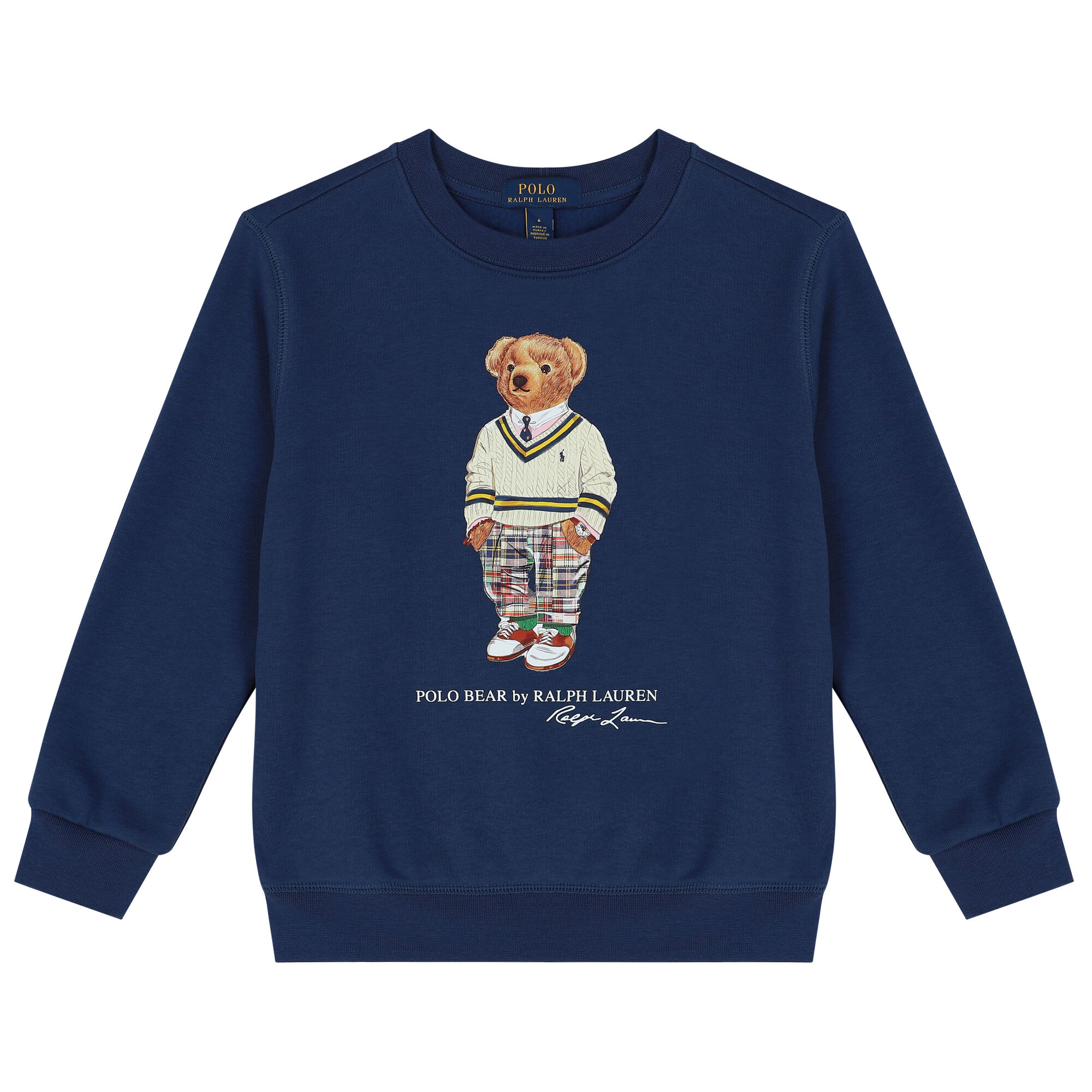 Ralph Lauren Boys Navy Blue Polo Bear Sweatshirt Junior Couture USA