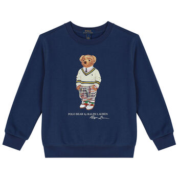 Boys Navy Blue Polo Bear Sweatshirt