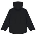 Black Logo Hooded Zip Up Top, 1, hi-res