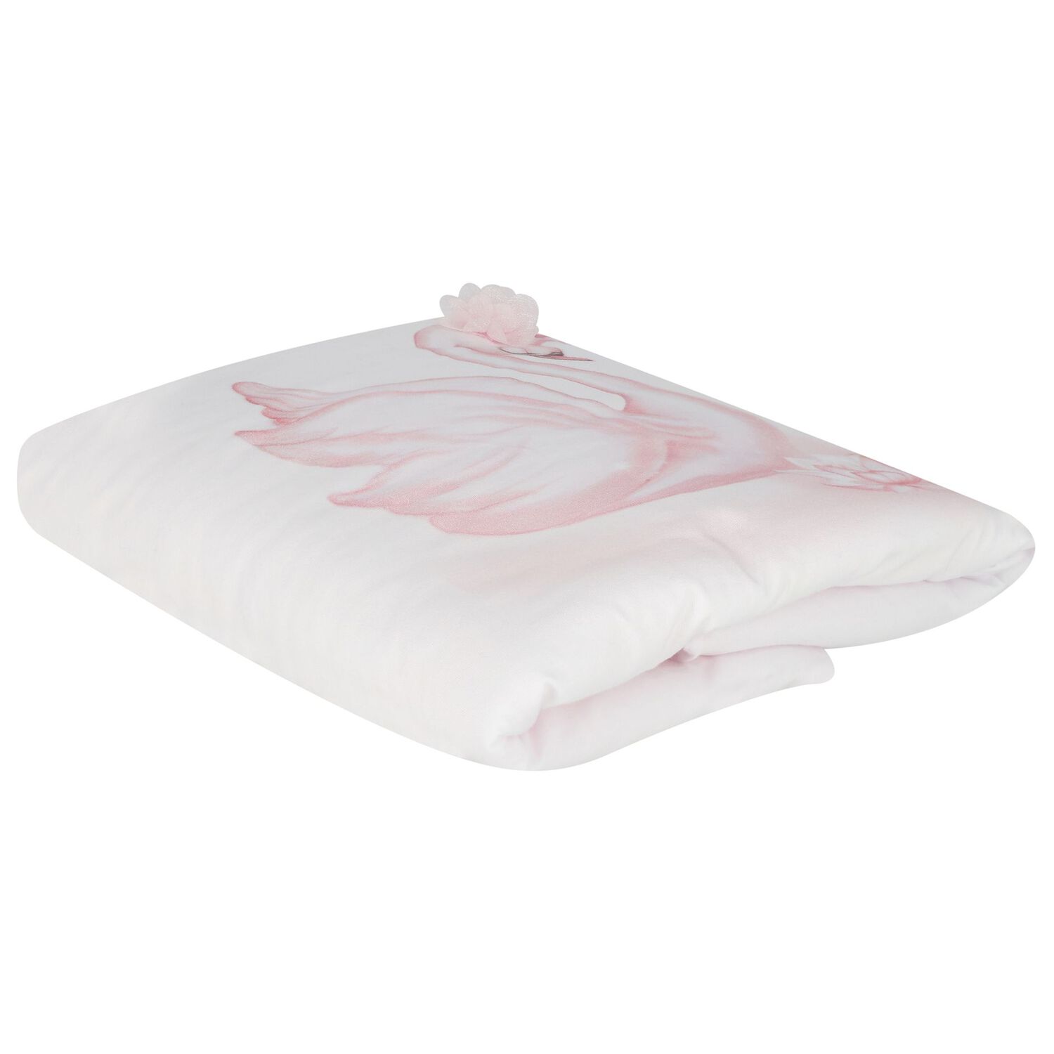 Baby Girls White & Pink Swan Blanket, 1, hi-res image number null