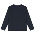 بلوزة بأكمام طويلة بالشعار باللون الرمادي و الأبيض للأولاد ( عبوة من قطعتين ), 1, hi-res