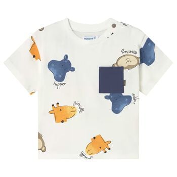 Younger Boys Ivory Animals T-Shirt