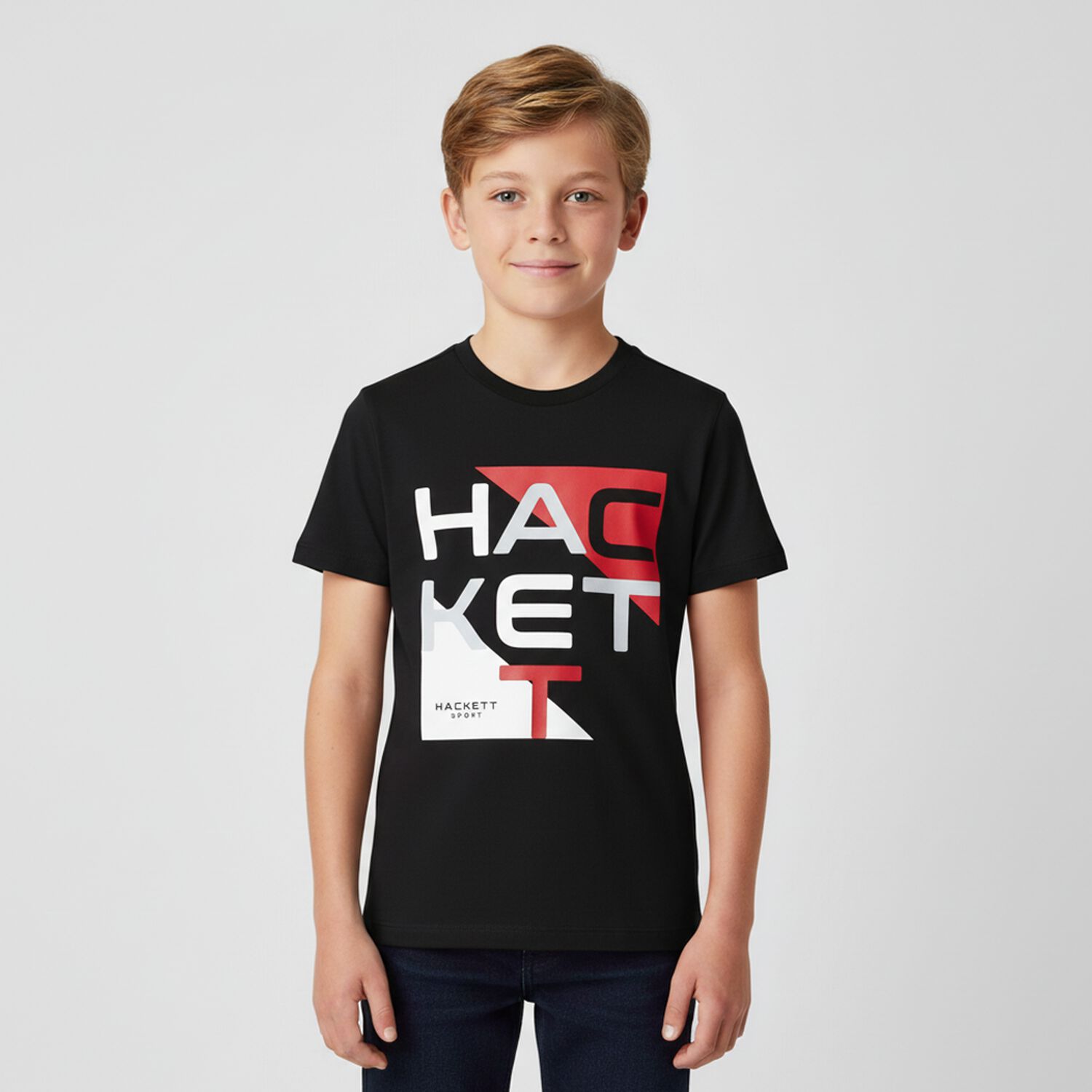 Boys Black Logo T-Shirt, 2, hi-res image number null