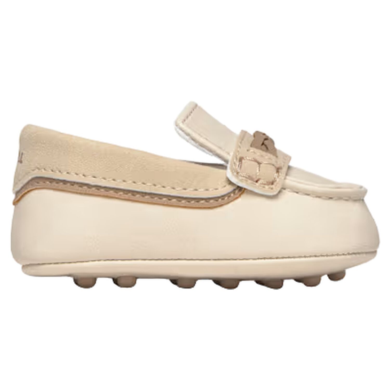 Baby Boys Ivory Leather Pre Walker Moccasins, 1, hi-res