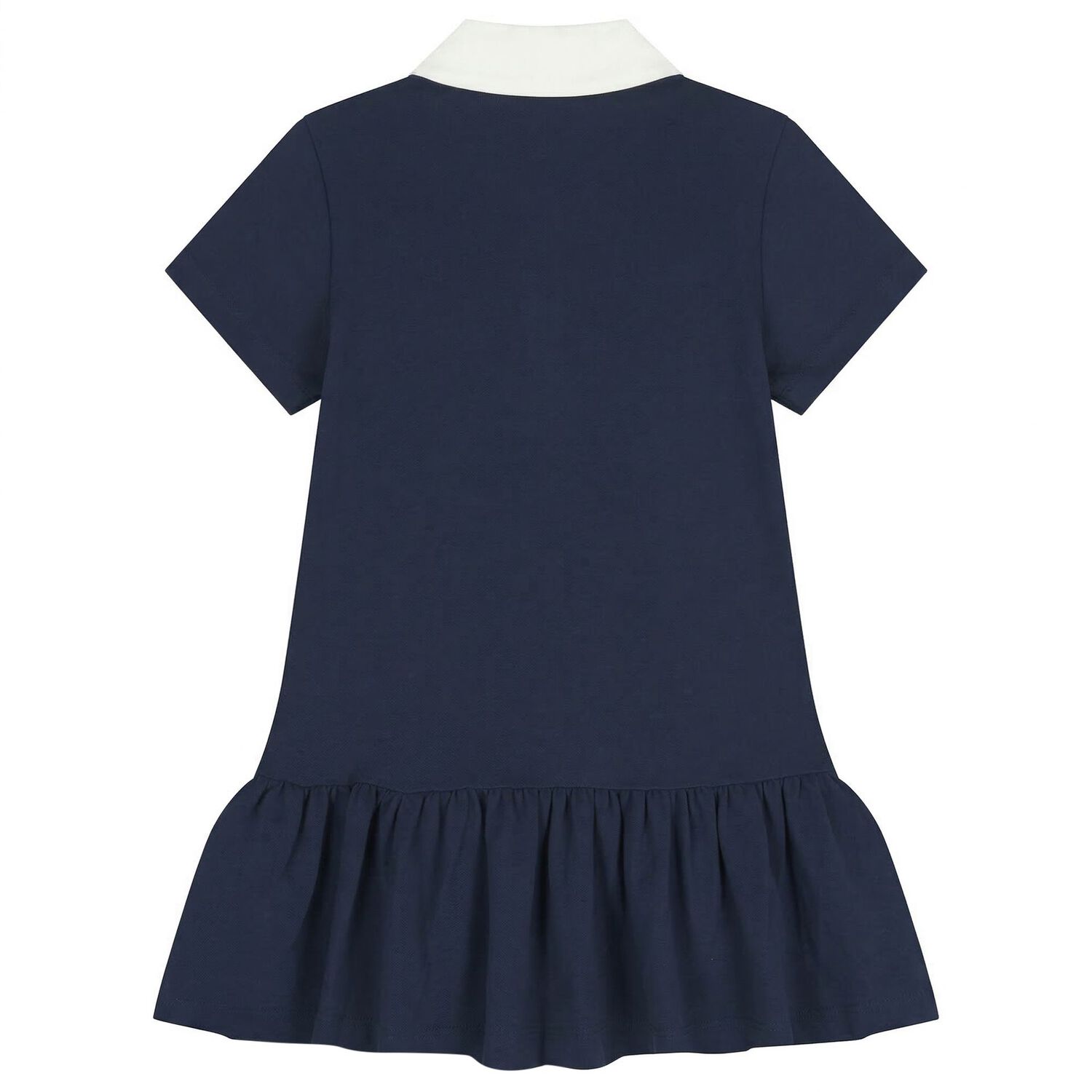 Girls Navy Blue Logo Polo Dress, 1, hi-res