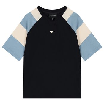 Boys Navy Blue Logo T-Shirt