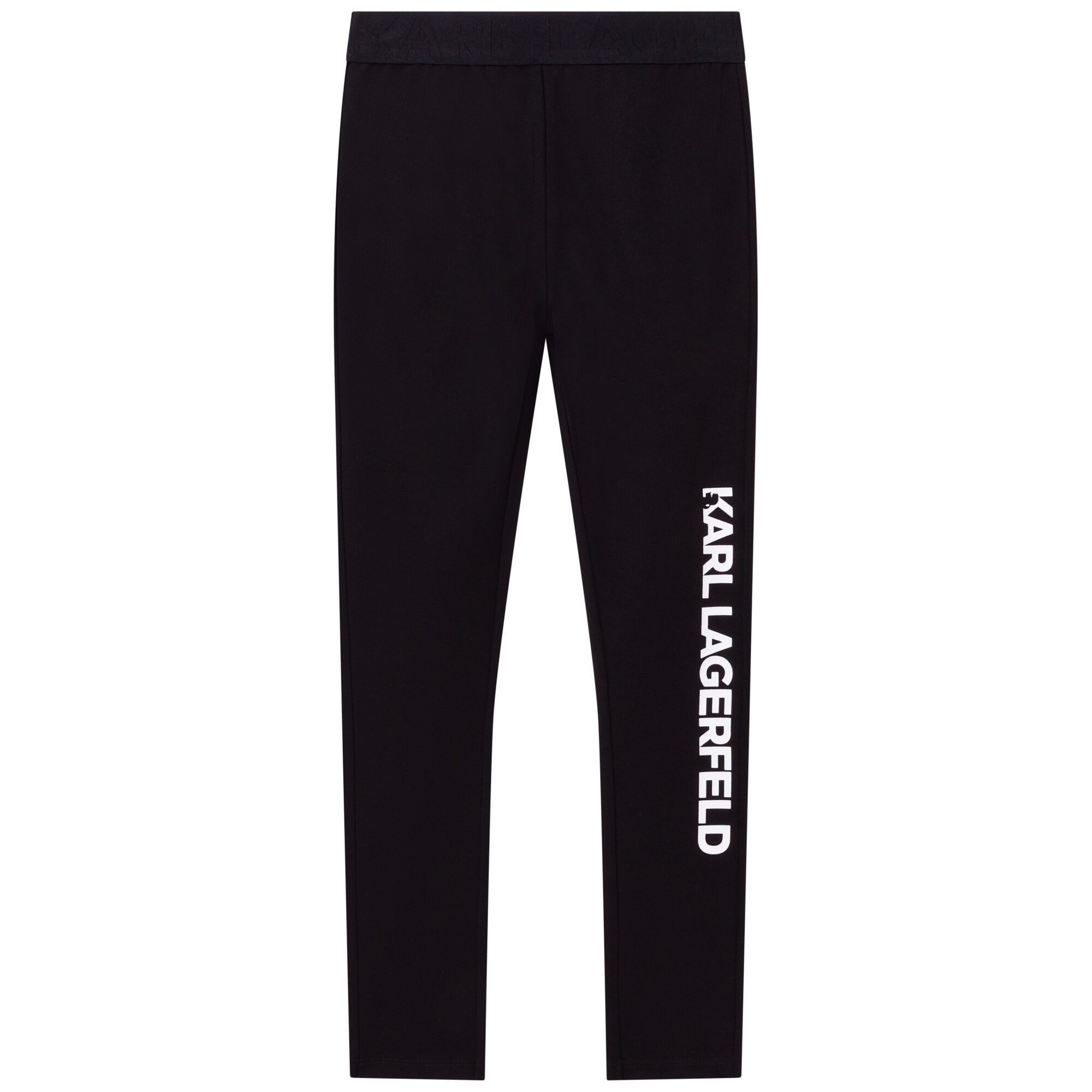 KARL LAGERFELD Girls Black Logo Leggings Junior Couture USA