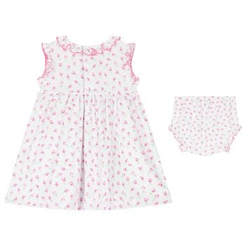 Baby Girls White Tulip Blossoms Dress Set