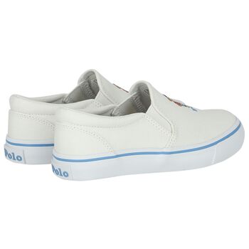 Girls Ivory Slip-On Trainers