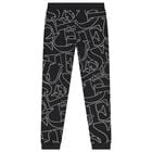 Girls Black Logo Joggers, 2, hi-res