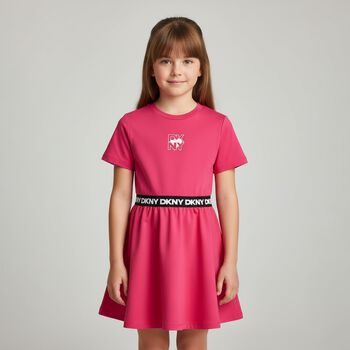 Girls Pink Logo Dress