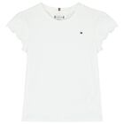 Girls White Logo T-Shirt, 1, hi-res