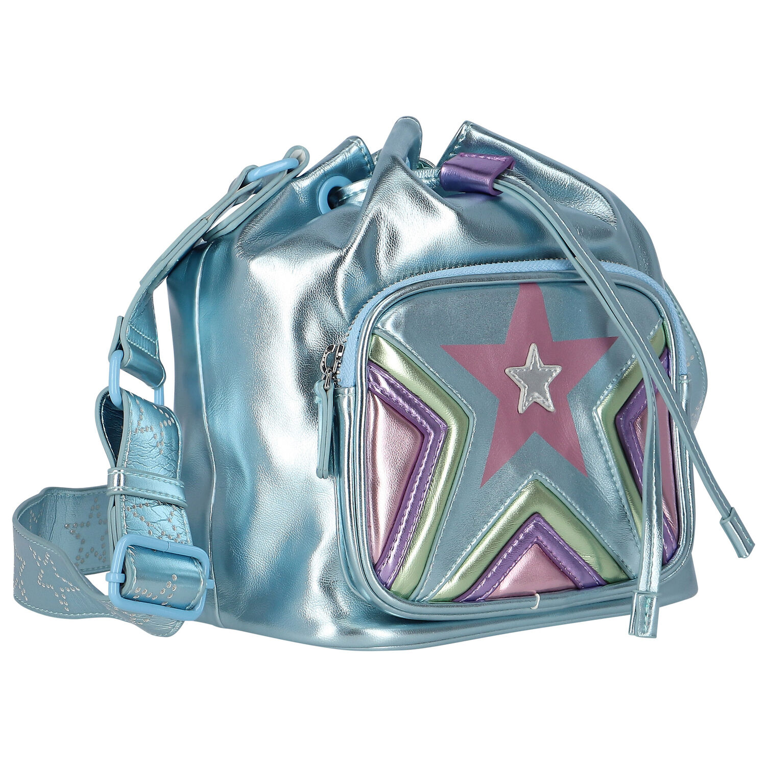 حقيبة يد بنات جلد لامعه باللون الازرق, 1, hi-res