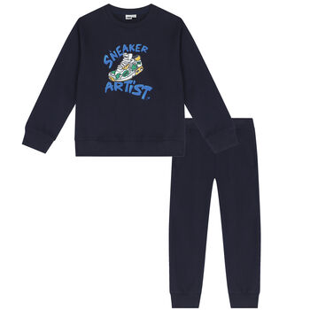 Boys Navy Blue Sneaker Tracksuit