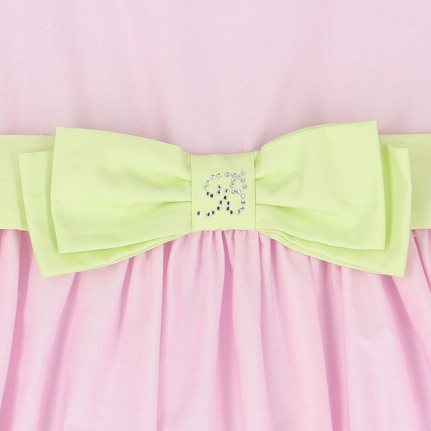 Girls Pink & Yellow Bow Dress, 1, hi-res image number null