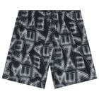 Boys Grey & White Logo Swim Shorts, 2, hi-res