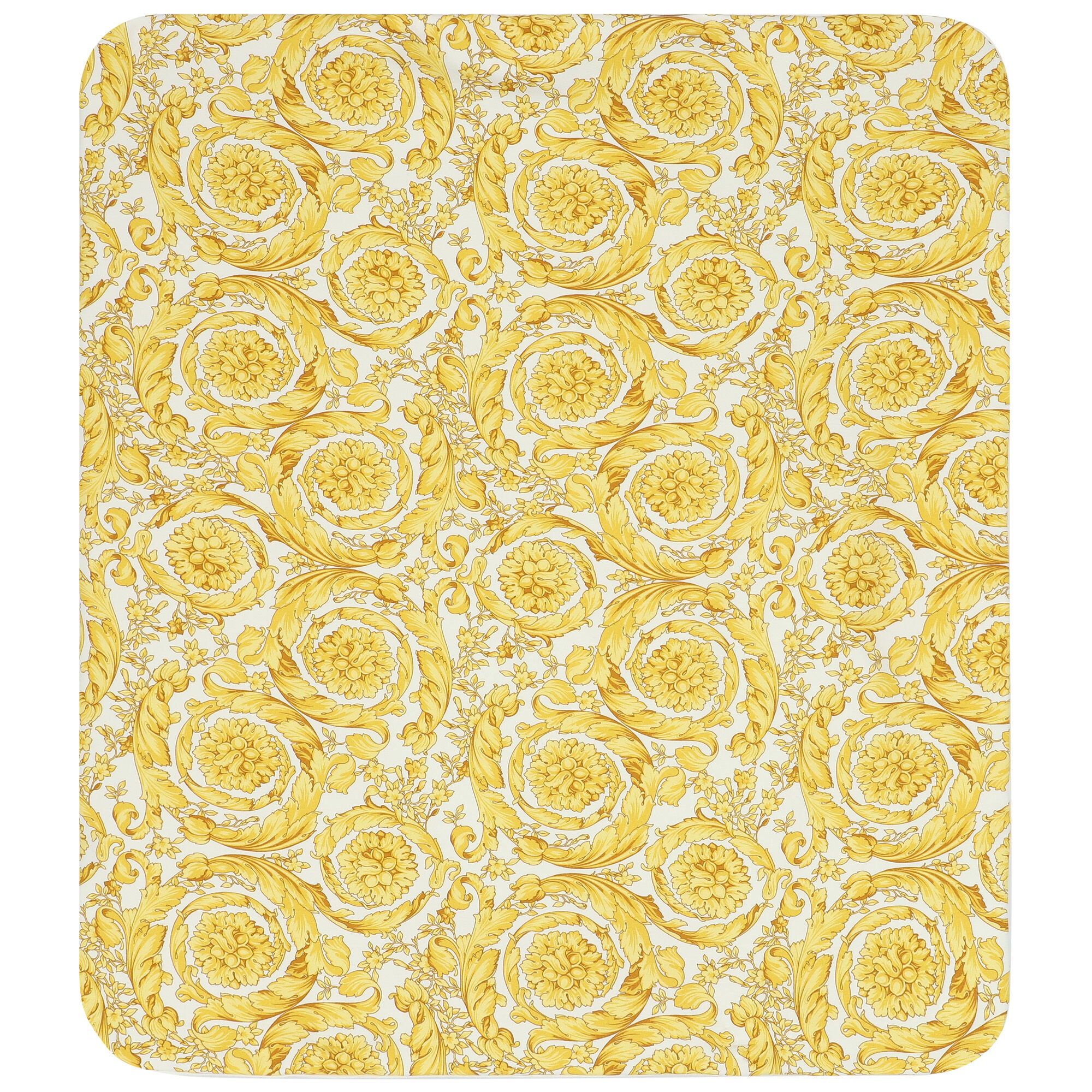 Versace Ivory Gold Barocco Logo Baby Blanket Junior Couture USA